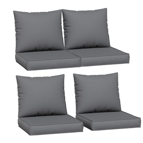 Amopatio grey outdoor chair cushions, 23 by 20 by 4 inches, set of 4 seat cushions