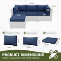 L-Shaped Sectional Cushions, 25.6 x 25.6 in, 9 Pieces: view 3