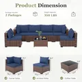 7-Piece Modular Sectional Set, Navy Blue: view 2