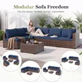 7-Piece Modular Sectional Set, Navy Blue: view 5