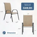 Stackable Dining Chairs, Set of 4, Brown: view 3