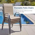 Stackable Dining Chairs, Set of 4, Brown: view 6