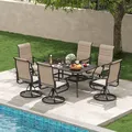 Swivel Rocker Chairs, Set of 2, Padded, Brown: view 2