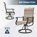Swivel Rocker Chairs, Set of 2, Padded, Brown: view 3