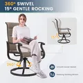 Swivel Rocker Chairs, Set of 2, Padded, Brown: view 4