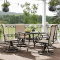 Swivel Rocker Dining Chairs, Set of 4, Brown: view 2